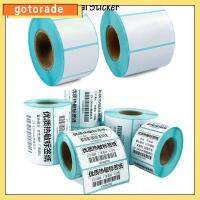 GOTORADE 700pcs/Roll ลดกระหน่ำ แท็กเปล่า อุปกรณ์การพิมพ์ ป้ายบรรจุภัณฑ์ กระดาษกาว สติ๊กเกอร์กันความร้อน กันน้ำ