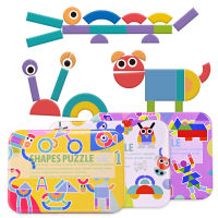 Creative 3D Puzzle Montessori Kids Wooden Toys Geometry Shape Wooden Jigsaw Pattern Puzzle Educational Toys for Children Gifts