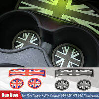 Union Jack Car Cup Cushion Storage Groove Coaster Auto Non-Slip Mat Pad สำหรับ Mini Cooper S JCW Clubman F54 F55 F56 F60 Countryman