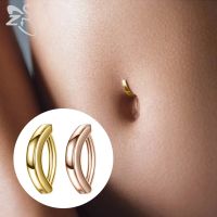 ZS 1 PC Gold Color 14K 925 Silver Navel Piercing For Women Minimalist Belly Rings Belly Button Ring Summer Beach Body Piercings Cables