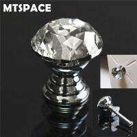 ❧ MTSPACE 20 30 40mm Diamond Shape Clear Crystal Glass Diamond Cut Door Knobs Kitchen Cabinet Drawer Knobs Screw Handles Hardware