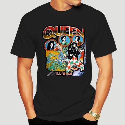 เสื้อยืดผ้าฝ้ายพิมพ์ลาย Rare Queen 1978 Tour Band แฟชั่นผู้ชาย -1334A  097B