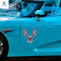 COOLCAR กาวในตัว บุคลิกภาพ เหยี่ยวบิน รถบรรทุก สติ๊กเกอร์ธงชาติสหรัฐอเมริกา Eagle รูปลอกรถจักรยานยนต์ สติ๊กเกอร์สะท้อนแสง สติ๊กเกอร์ติดรถ ตกแต่งตัวรถ