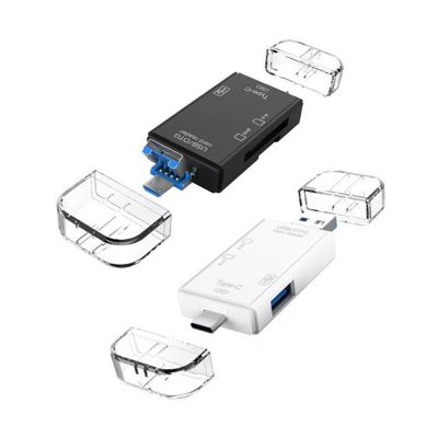 Pembaca Kartu Tipe C USB 3.0 6 In 1 untuk Kartu TF/SD Digital Aman Memori Adaptor OTG Cardreader untuk Ponsel Komputer Laptop
