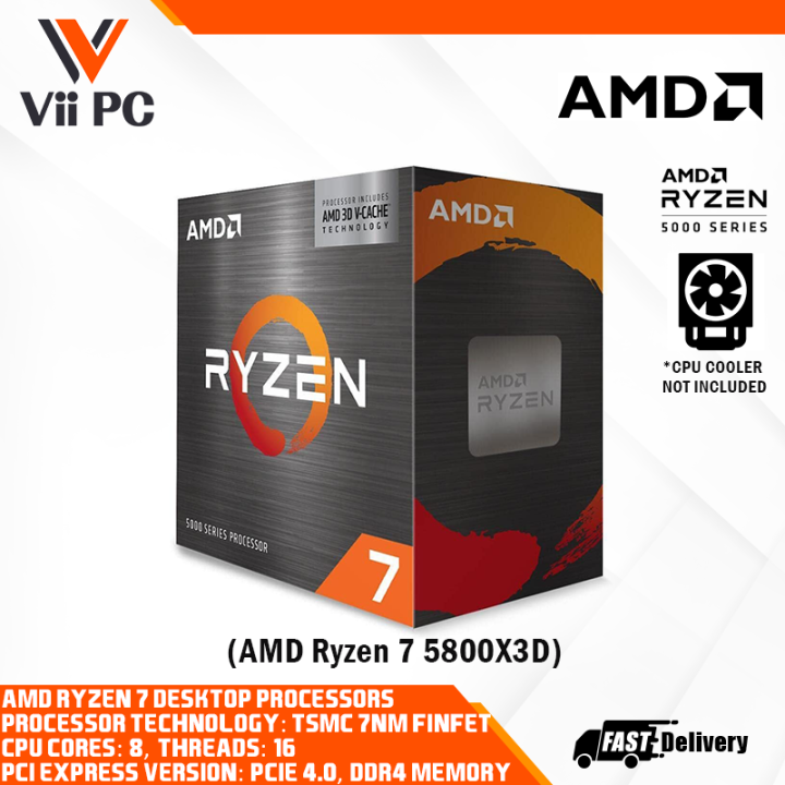 [LOCAL STOCK] AMD Ryzen 7 5800X3D 8-core, 16-Thread, 4.5 GHz Max Boost ...