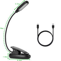 LED Book Light USB Rechargeable Flexible 5 LED Clip Reading Night Light 3 Brightness Modes LED Table Lamp Desk Bedside Lantern