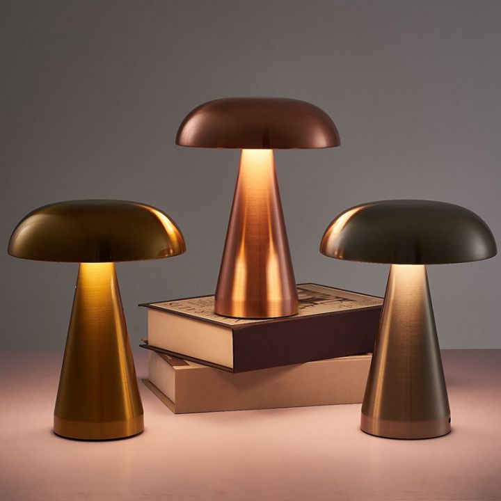 1set-mushroom-lamp-hotel-cafe-outdoor-decorative-bedside-usb-charging-night-lamp-bronze
