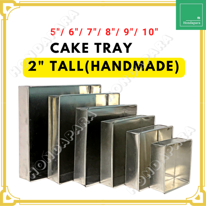 2” TALL SQUARE Cake Tray/ Handmade Baking Pan/ Aluminium Jelly Tray