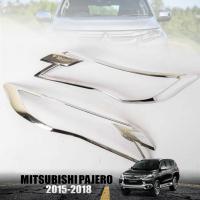 ครอบไฟหน้า ครอบกันรอยไฟหน้า รุ่น มิตซูบิชิ ปาเจโร่ MITSUBISHI PAJERO ปี 2015 - 2016 สีโครเมี่ยม 1 คู่