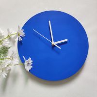 W2INS Retro Klein Blue Wall Clock Nordic Wooden Mute Clocks Background Decoration Desktop Ornaments Photo Props