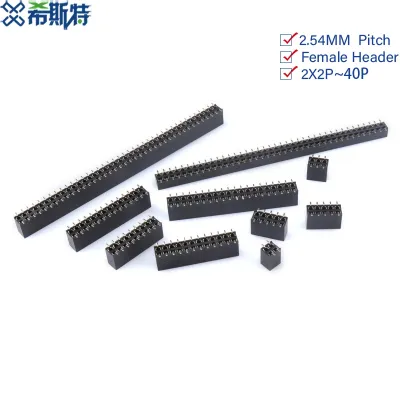 2.54MM SMT SMD Double Row Female Socket 2x2/3/4/5/6/7/8/9/10/12/16/20/40/ PIN Female Header Connector Surface Mount