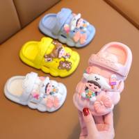 nuengg_shoes รองเท้าเด็ก รองเท้ารัดส้นเด็ก รองเท้าหัวโต พื้นยาง EVA-PVC พื้นนุ่ม  แต่งตุ๊กตา #sd016