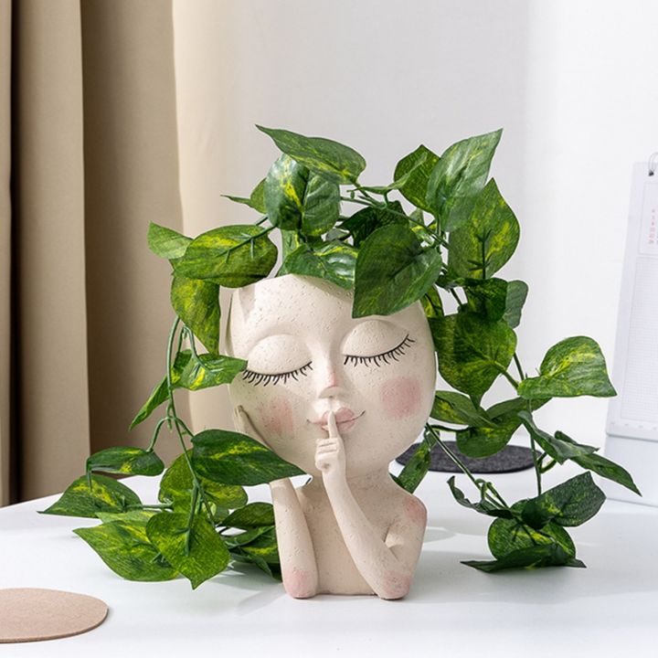girls-face-head-vases-flowers-decoration-gardening-growing-planter-flower-pot-table