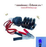 หลอดคอมแพคสไปรัล ล่อแมลง แบล็คไลท์ 45w 50w DC 12V + ขั้วจับแบตเตอรี่ (Black light) Brand One star / Otoko