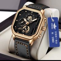 【July hot】 famous brand trendy mens minimalist watch genuine high school student square suspension all-match