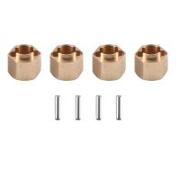 4Piece Brass 5.5Mm(+1.5Mm) Extended Wheel Hex Hub Adapter 9750 Replacement Parts for Traxxas TRX4M TRX-4M 1/18 RC Crawler Car Upgrade Parts