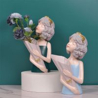 Nordic style creative bouquet girl decoration flower arrangement vase guest home decor accessories resin craft gift DXUIALOI