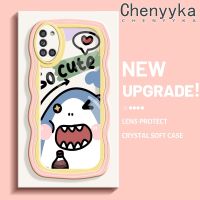 Chenyyka เคสสำหรับ Samsung A31 เคสการ์ตูตูนน่ารัก ฉลามใหม่มาการองคอลอว์คลื่นเคสมือถือกันกระแทกใสนิ่มเคสโปร่งใส กล้องถ่ายรูปซิลิกาเจลสำหรับป้องกัน