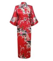 Plus Size XXXL Chinese Women Long Robe Print Flower Peacock Kimono Bathrobe Gown Bride Bridesmaid Wedding Robes Sexy Sleepwear