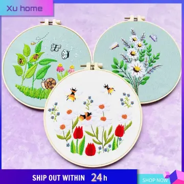 Beginners Butterfly Flower Embroidery Kit Chinese Stamped Cross