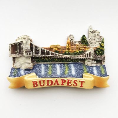 Hungary Budapest Danube Tourism Commemorative Decorative Craft Gift Three-Dimensional Chain Bridge Magnetic Fridge Sticker 【Refrigerator sticker】♗