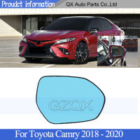 CAPQX กระจกมองหลังเลนส์แก้วสีฟ้าสำหรับ Toyota Camry 2018-2020เลนส์กระจกมองข้างพร้อมจุดบอดความร้อน