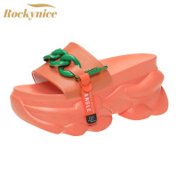 Summer Women Slippers Flip-Flops Beach Shoes New Ladies Wedge Heels Shoes Woman High Platform Slippers White Outside Sandals 9cm