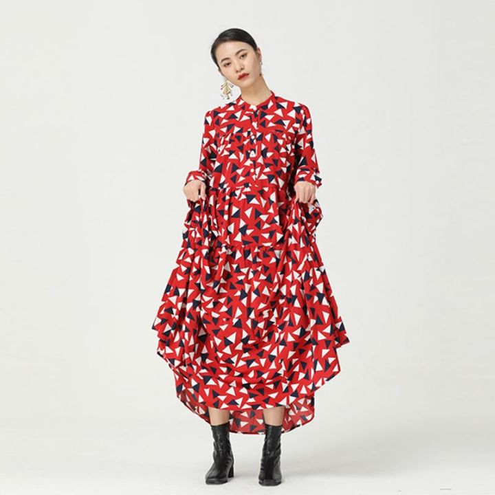 xitao-dress-loose-long-sleeve-women-casual-print-dress