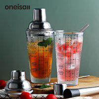 ONEISALL ชุดผสมไวน์ถ้วยแก้วผสมไวน์กระบอกผสมค็อกเทลเครื่องมือทำชามะนาวแก้ว450มล.