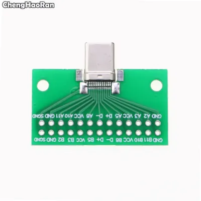 ChengHaoRan Type-C Male USB 3.1 Test PCB Board Adapter Type C 24P 2.54mm Connector Socket For Data Line Wire Cable Transfer