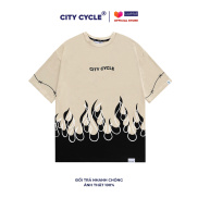 Áo thun tay lỡ Black Fires City Cycle