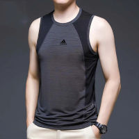 Adidaseˉ mens quick-drying breathable ice silk Tank Tshirt summer running working out sleeveless top