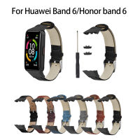 สายรัดสำหรับ Huawei Honor Band 6นาฬิกาข้อมืออัจฉริยะเป็นหนังแท้สำหรับสายรัดข้อมือ Honor 6สายสำรองสำหรับสายรัด Huawei 6