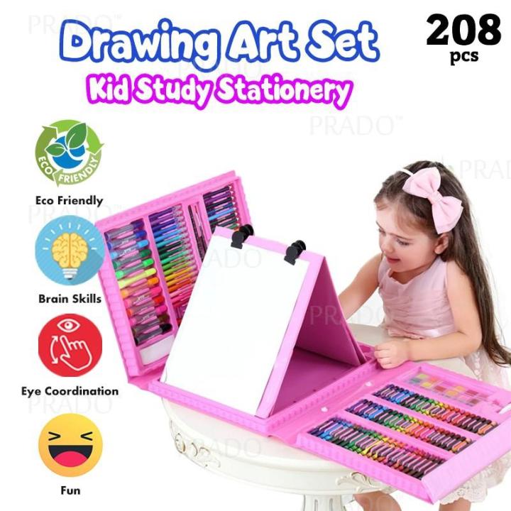 PRADO Malaysia 208pcs Kids Painting Board Pen Colour Crayon Marker