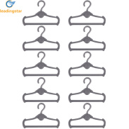 LEADINGSTAR 10pcs set Plastic Black Color Doll Hangers Creative Shape Doll