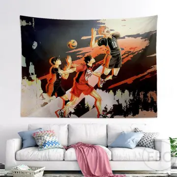  Haikyuu Merch Poster Karasuno High School Flag Anime