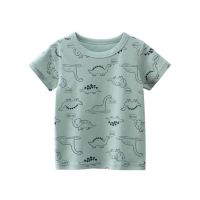 COD SDFGERTERTEEE 1-10 Y childrens clothing boys and girls fashion T-shirt tops cartoon dinosaur print short-sleeved cotton shirt