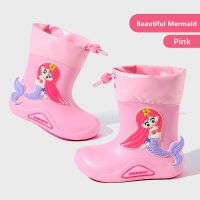 Non-slip Childrens Rain Boots Girls Baby Bundle Mouth Rain Boots Baby Cute Water Shoes Waterproof Kids Boys Rubber Shoes