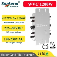 WVC 1200W แผงโซล่าเซลตัวแปลงนำเข้า DC22V-50V กับ AC110V/220V WVC แบบออนกริดไมโครอินเวอร์เตอร์พลังงาน Wi-Fi