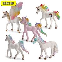 Modelo De Cavalo Voador De Conto De Fadas Para Crianças,Para Arco-Íris, Figuras De Animais, Brinquedos Coloridos, Presente De Natal