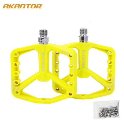 Ultralight Mountain Bike Pedal Akantor Anodized Nylon Fiber Sealed Bearing MTB BMX Bicycle Pedal Riding Accessories