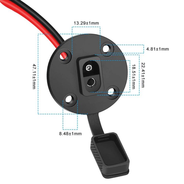 sae-connector-solar-weatherproof-sae-socket-sidewall-port-sae-cable-quick-connect-panel-mount-universal-flush-mountable-connector-for-solar-generator-battery-charger