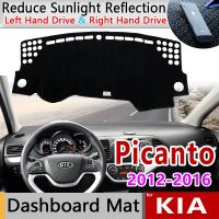 แผ่นรองแผงหน้าปัดฝาปิดแผงควบคุมพรมสำหรับ Kia Picanto เช้าแผ่น2016 2015 2014 2013ผ้าคลุมบังแดดอุปกรณ์เสริมผ้าคลุม