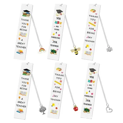 Teacher Gifts Bookmarks Graduation Thank You Gifts Stainless Steel Bookmarks Book Clip for Lovers Teachers Students Friends