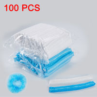 100PCS dual-functional area non-woven fabric disposable shower cap pleated dust cap female men bathing beauty salon hat