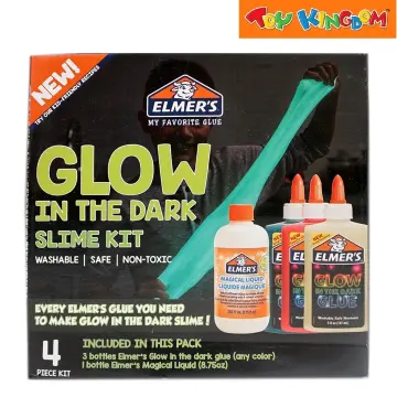 ELMERS SLIME TIME KIT GLOW IN THE DARK COLORED GLUE SLIME 045 BLUE