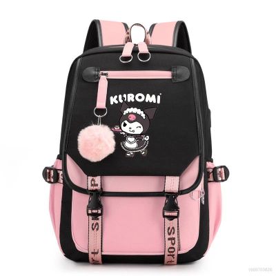 HZ Sanrio Kuromi Backpack Student Large Capacity Waterproof Breathable Printing leisure Fashion Personality Female Bag ZH