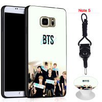 เคสโทรศัพท์ BTS,สำหรับ Samsung Galaxy Note 5/N9200เคสซิลิโคนแบบนิ่มพร้อมแหวนลายเดียวกันและเชือก