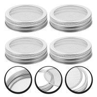 HAOYUNLA 4pcs สแตนเลสสตีลตาข่ายงอกฝาโถ Mason Lids สำหรับการปลูกถั่วบร็อคโคลี่