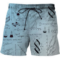 Mathematical Formula 3D Print Beach Pants Mens Casual Board Pants Couple Shorts Swimming Trunks Summer Casual Traveling Shorts